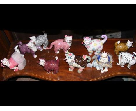 Assorted ceramic cats 