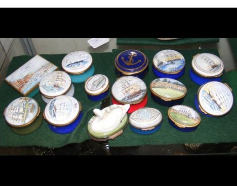 A selection of enamel pill boxes CONDITION REPORTIn our judgement, overall condition of lot is fair. Notably, the enamel has 