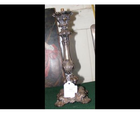 A Russian silver converted candlestick - marked 84 - 27cm high 