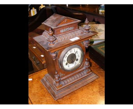 A 19th century two train mantel clock 