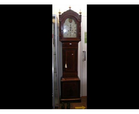 A 19th century Isle of Wight long case clock with eight day movement, the painted arch dial signed Nichols & Son, NewportCOND