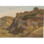 Heinrich Reinhold. Landschaft oberhalb von Subiaco.