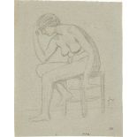 Félix Vallotton. Weibliches Modell auf einem Hocker.