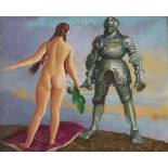 Richard Müller. „Mädchenakt mit Ritter in Rüstung“. 1925