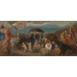 Hans von Marées. „Parklandschaft mit Kindern am Brunnen“ (Studie). Um 1870/71