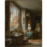 August Friedrich Pecht. Selbstporträt im Atelier.