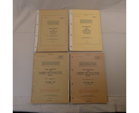 4 x vintage ex British Army User Handbooks comprising 1 x User Handbook for Adaptor Telegraph Radio Low, High Level (Clansman