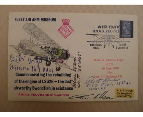 WW2 Luftwaffe, USAF A multi signed Hans Rossbach cover signed by three WW2 Luftwaffe, RAF veterans comprising Oberleutnant Os