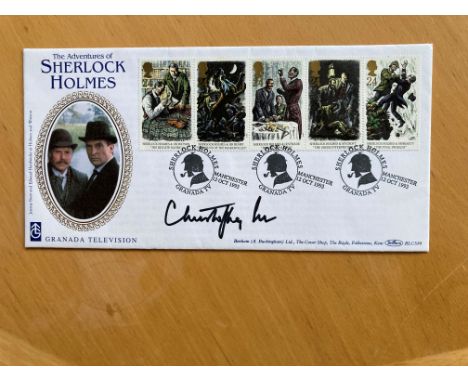 Sherlock Holmes, Star Wars, Lord of the Rings, Dracula Christopher Lee signed 1993 Benham official Sherlock Holmes FDC BLCS88