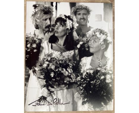 Allo Allo John D Collins as Fairfax signed 10 x 8 inch b/w Wedding scene photo. British actor, perhaps best known for appeari