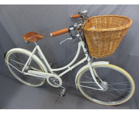PASHLEY BRITANNIA LADY'S BICYCLE with Brooks saddle and wicker front basket, in almost near new condition, purchase receipt f