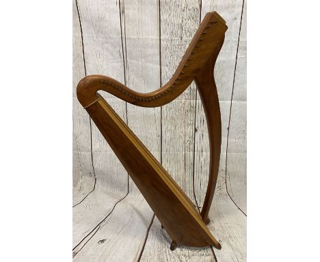 LEARNER/STUDENT HARP having thirty four strings, 116cms H overall, 34cms W maximum