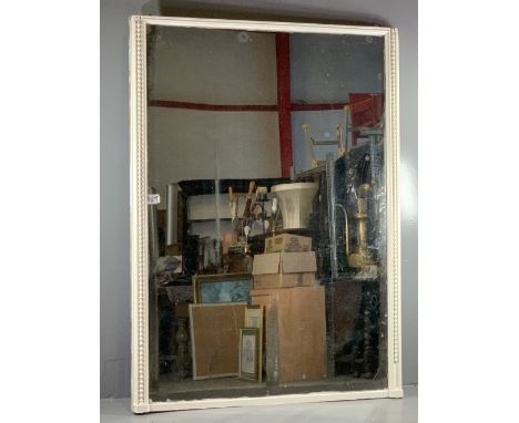 SUBSTANTIAL EARLY 19th CENTURY WHITE PAINTED PIER MIRROR with bobbin detail to the upright edges, 215cms H, 160cms W