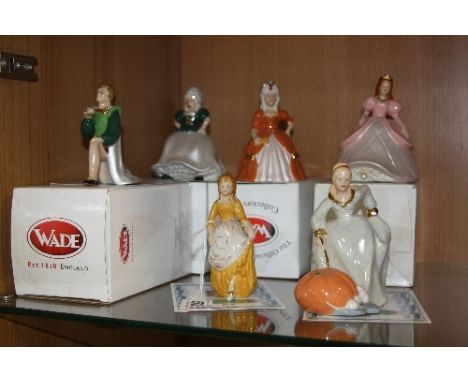A SET OF SIX WADE 2001 MEMBERSHIP CINDERELLA FIGURES, to include 'Cinderella in Rags', 'Clorinda', 'Thisbe', 'Prince Charming