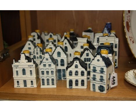 TWENTY THREE BLUE DELFTS EXCLUSIVELY MADE FOR KLM BY BOLS LIQUEUR FLASKS, modelled as buildings No3,5,15,17,22,34,43,47,50, 5