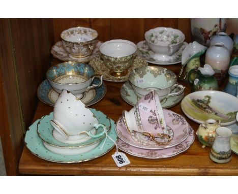 SEVEN VARIOUS TEACUPS/SAUCERS AND TRIOS, to include Paragon, Aynsley etc