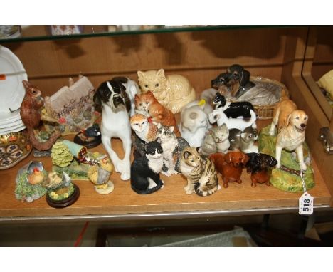 A GROUP OF ORNAMENTS, to include Royale Stratford Retriever, two Beswick Dachshunds No.1460, Persian kittens No.1316, USSR ca