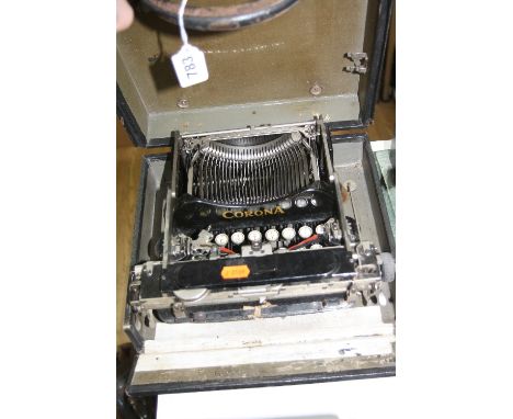 A CASED CORONA TYPEWRITER