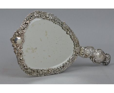 A SILVER HAND MIRROR