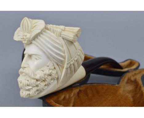 A CASED MEERSHAUM PIPE