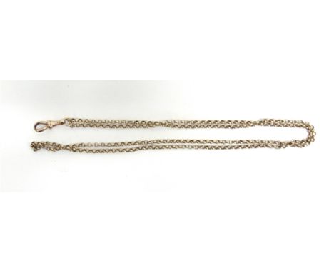 A MODERN BELCHER LINK CONTINUOUS CHAIN strung with an early 20th century rose gold swivel stamped '9' &amp; '.375', approx. 8
