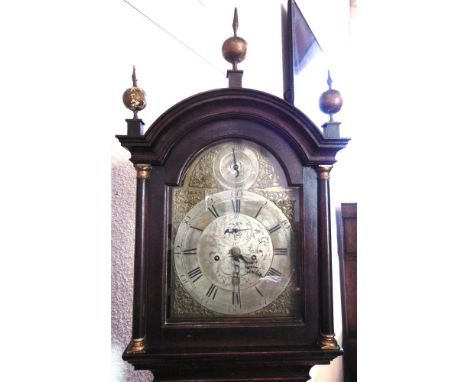 A GEORGE III 8-DAY LONGCASE CLOCK  the brass dial with silvered chapter ring, centre inscribed 'Phil.p Avenell Farnham' with 