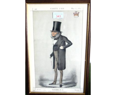 VANITY FAIR - SEVEN PORTRAIT PRINTS  comprising 'It is his Mission to Stem the Tide of Democracy' (29 May 1869); 'Baronet or 