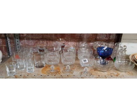 SHELF OF MISC GLASSWARE