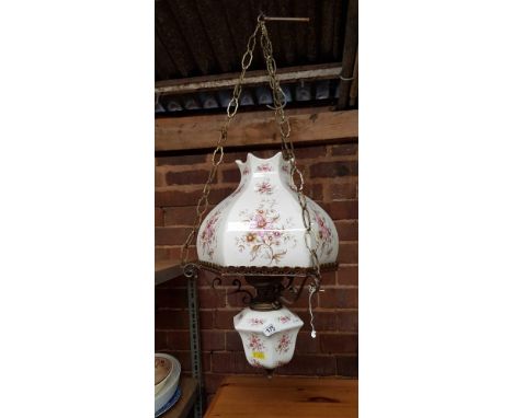 BRASS & CERAMIC HANGING LAMP
