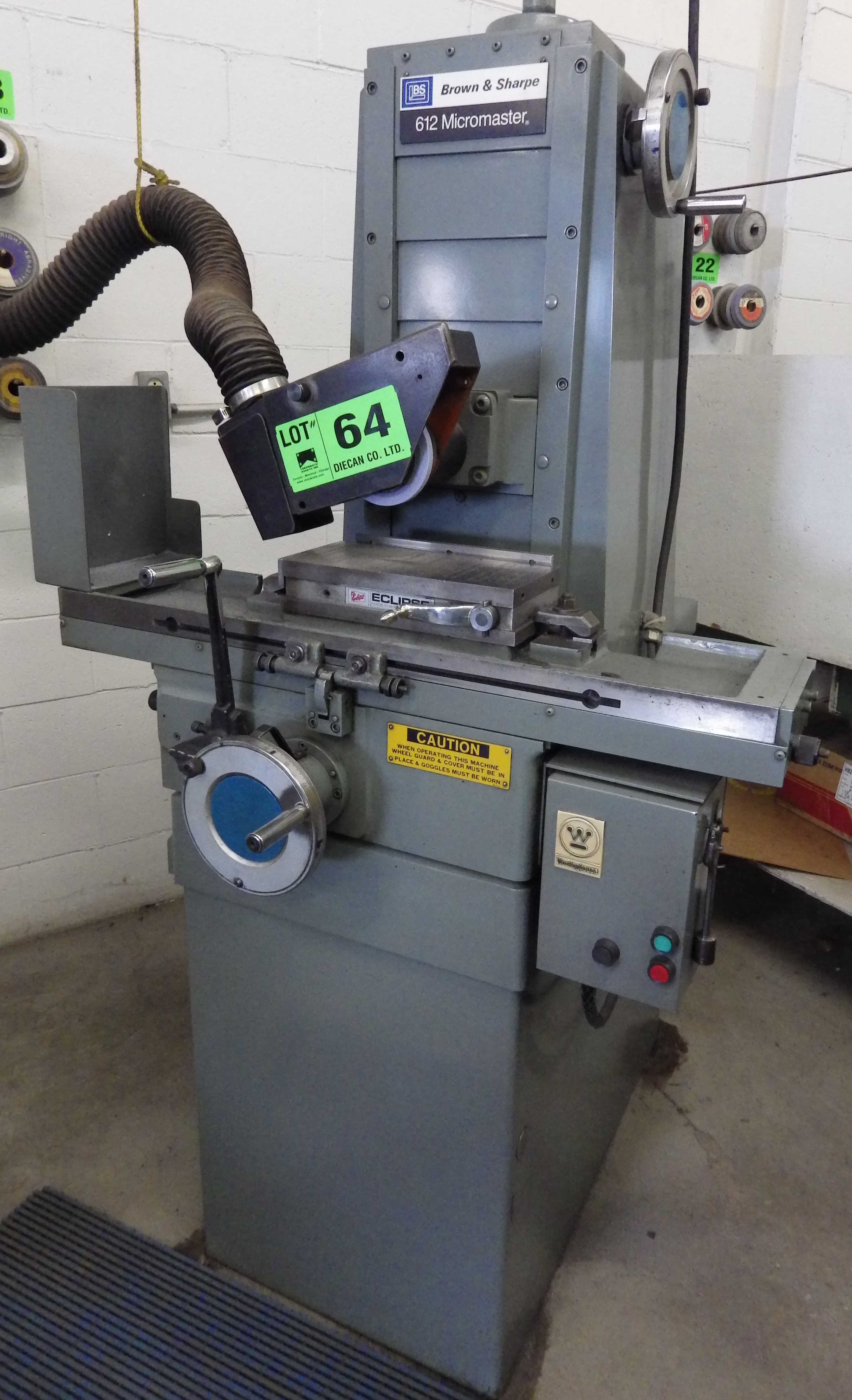 BROWN & SHARPE 612 MICROMASTER 6X12 MANUAL SURFACE GRINDER S/N 523612