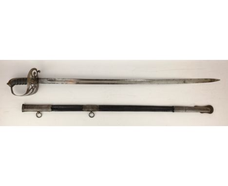 Light Infantry sword, by Samuel Brothers Ludgate Hill London, pierced guard with shagreen grip, single edge 84cm blade,  in l