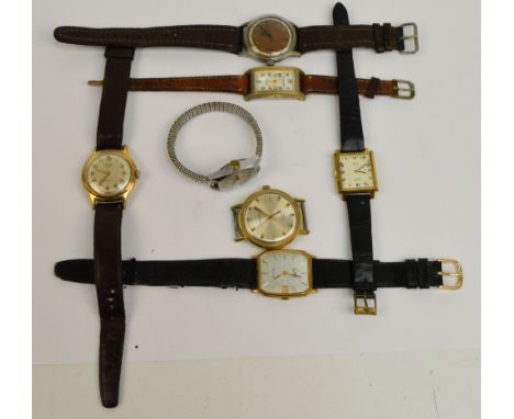 A group of seven various wristwatches to include TEGRA automatic, the circular dial set with Arabic numerals, a PATEK PHILIPP