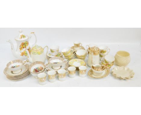 A quantity of mixed ceramics including a Hammersley coffee set in chintz gold pattern no.14433, comprising coffee pot, jug an