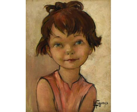 Attributed to PIERRE LE FAGUAYS (1892-1935); oil on canvas, portrait of a young girl, bears signature lower right, 33.5 x 24.