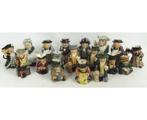 A collection of eighteen Roy Kirkham ceramic character jugs including "Vicar", "Squire", "Richman" and "Tailor" (18).