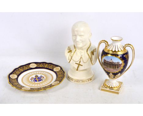 A boxed Spode limited edition St Peter's Vase produced to commemorate the visit of Pope John Paul II to Great Britain in 1982