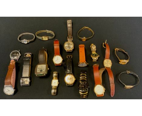 ~Watches - services 21 jewel mechanical wristwatch;  another 17 jewel watch head;  others quartz Accurist, Casio etc 