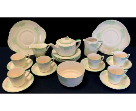 Royal Doulton, Athlone pattern, tea service for six, pattern number D5552, comprising six tea cups with saucers, tea plates, 