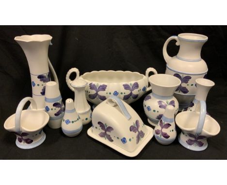 Radford ware including; butter dish, salt and pepper shakers, budvase, comport baskets; etc 