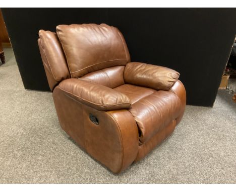 A Leather manual recliner armchair. 