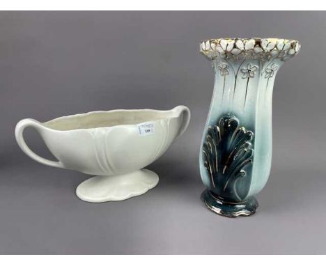 BESWICK CENTREPIECE IN THE MANNER OF CONSTANCE SPRY,33cm wide, along with a ceramic vase (2)