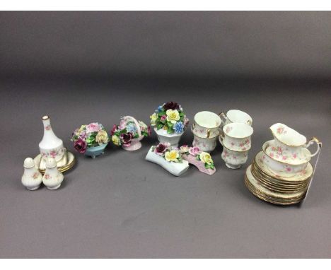 PARAGON 'VICTORIANA ROSE' TEA SERVICE, comprising 6 trios, sugar, cream, salt and pepper, along with a Beswick horse and cera