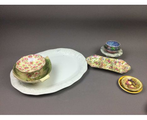 ROYAL WINTON CHINTZ COMPORT,'Shrewsbury' pattern, 15.5cm diameter, along with a Royal Winton 'Cheadle' pattern biscuit dish, 
