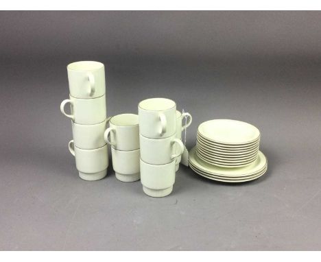 POOLE PART TEA SERVICE,comprising eleven cups, ten saucers, three plates, along with another part tea service with floral dec