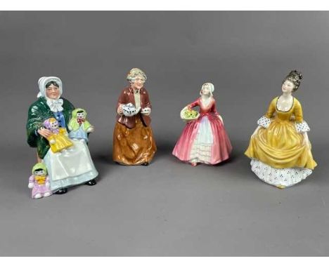 COLLECTION OF FOUR ROYAL DOULTON FIGURES,comprising 'Teatime', 'Janet', 'Coralie' and 'The Ragdoll Seller'Condition report: D