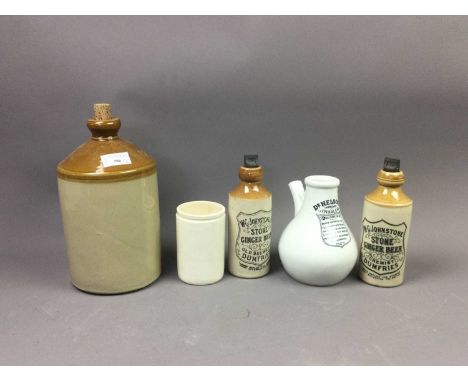 NINE STONEWARE JARS,along with a ceramic inhaler (10)