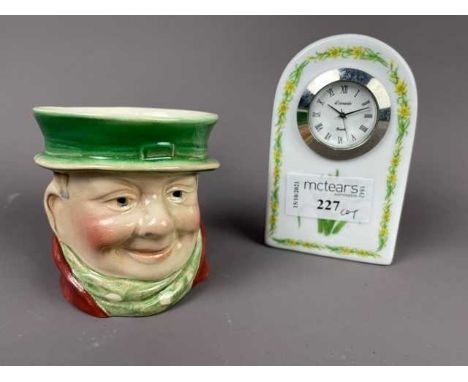 GROUP OF CRESTED CHINA,along with a beswick character pot, ceramic cased clock and other ceramics