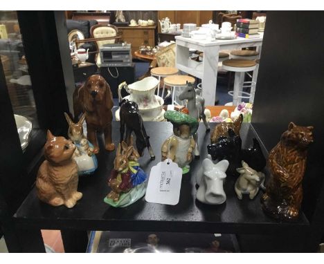 BESWICK BEATRIX POTTER FIGURE OF 'BENJAMIN BUNNY',10cm high, along with a Beswick 'Ms Rabbit and Bunnies', a Royal Doulton fi