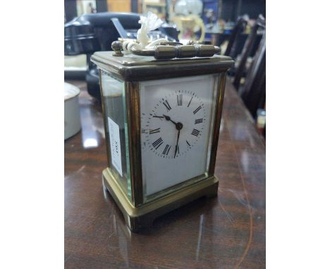 EARLY 20TH CENTURY CARRIAGE CLOCK,12cm high
