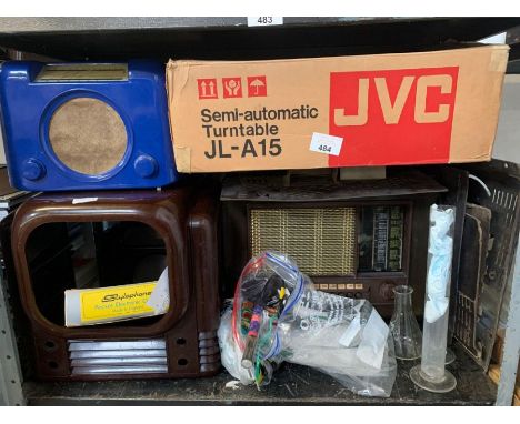 Shelf of radio's, condition requests and additional images will not be given for lots in this sale.